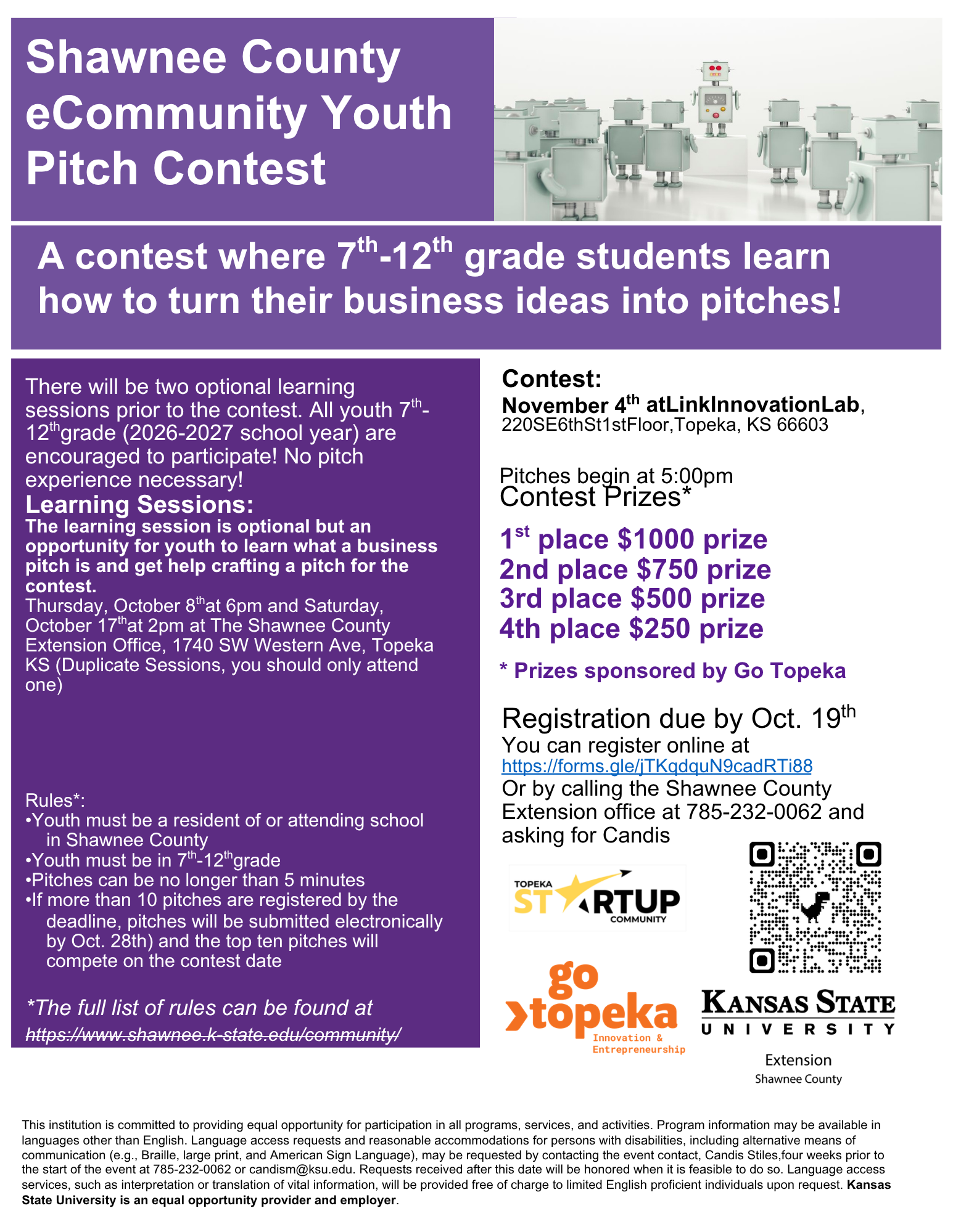 Youth Pitch Contest Flier