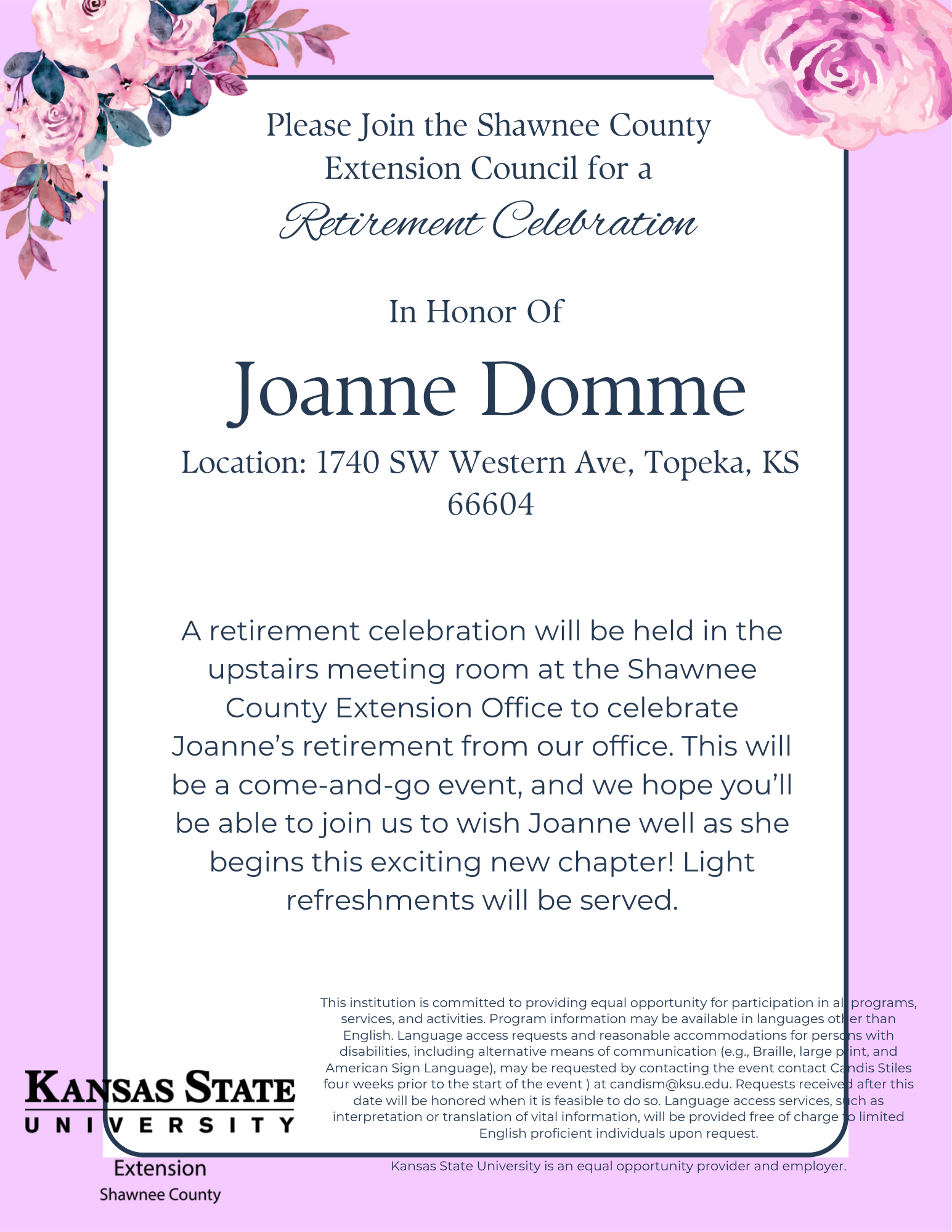 Joanne Retirement Announcement