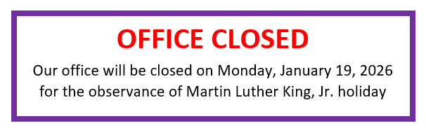 Office Closed Martin Luther King Jr 2026